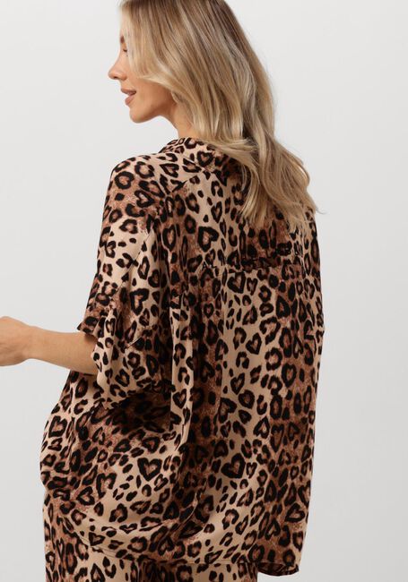 Braune ALIX THE LABEL Blusen LADIES WOVEN TWILL LEOPARD BOXY BLOUSE - large