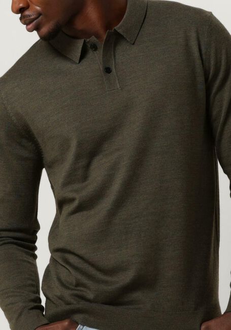 Dunkelgrün SELECTED HOMME Polo-Shirt SLHTOWN MERINO COOLMAX KNIT POLO NOOS - large