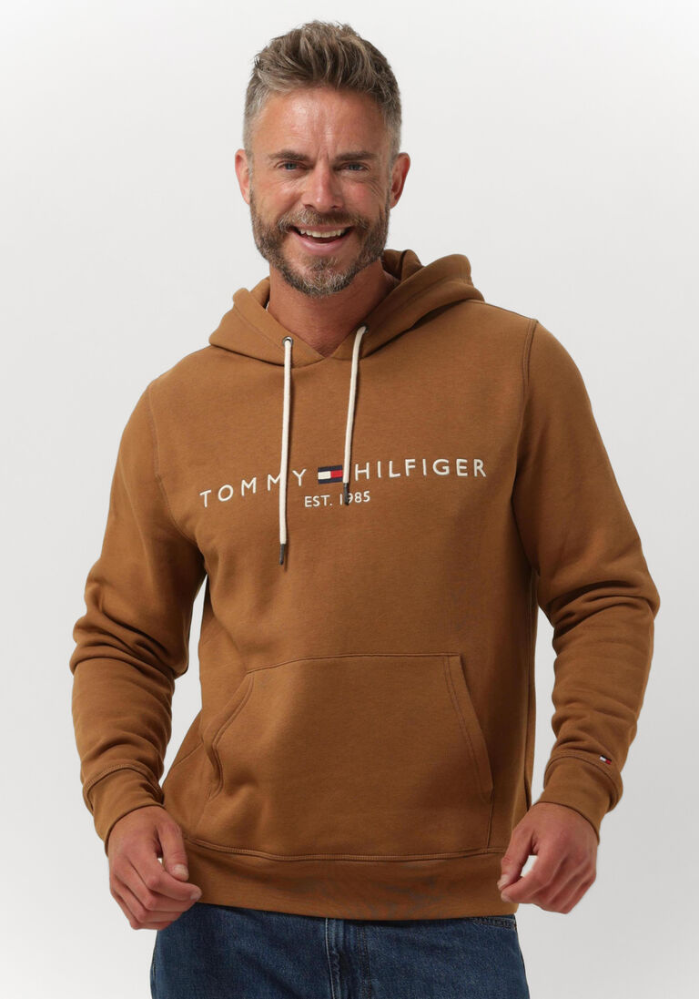 braune tommy hilfiger pullover tommy logo hoody