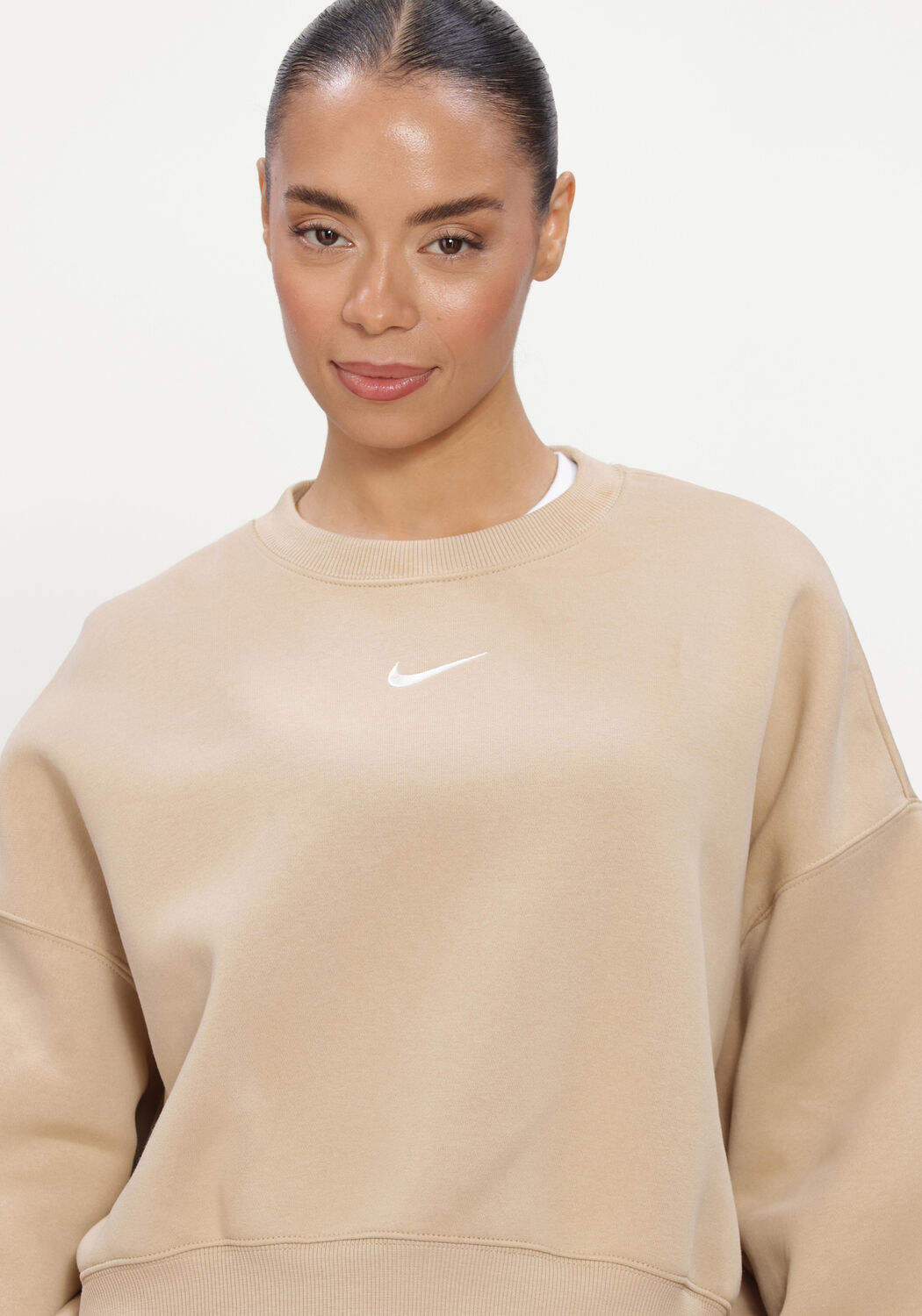 Beige NIKE Sweatshirt NIKE SPORTSWEAR PHOENIX FLEECE - large
