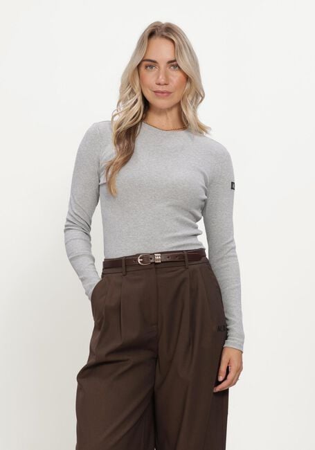 Graue ALIX THE LABEL Tops & T-shirts LADIES KNITTED RIB LONGSLEEVE T-SHIRT - large