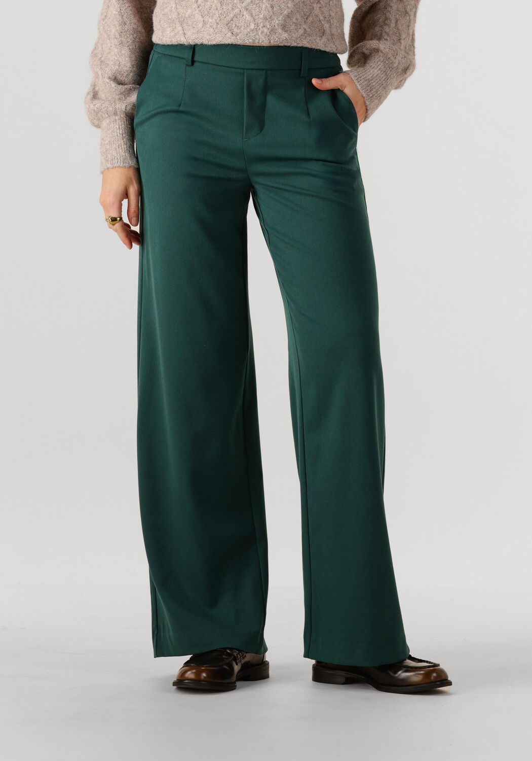 Dunkelgr&uuml;n OBJECT Weite Hose OBJLISA WIDE PANT - large