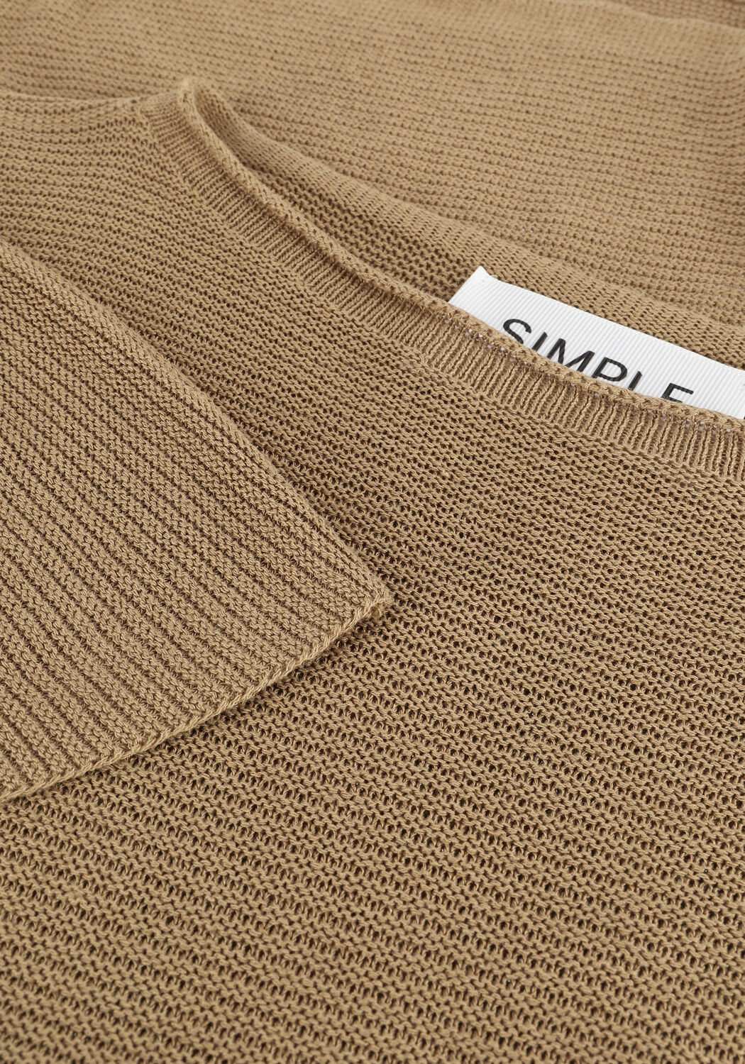 Beige SIMPLE Top KNITTED SWEATER CORNELIA ES - large