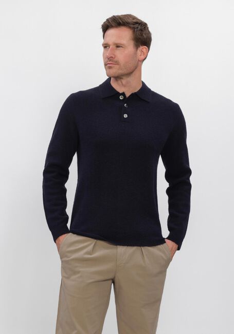 Dunkelblau PROFUOMO Polo-Shirt BOILED WOOL - large