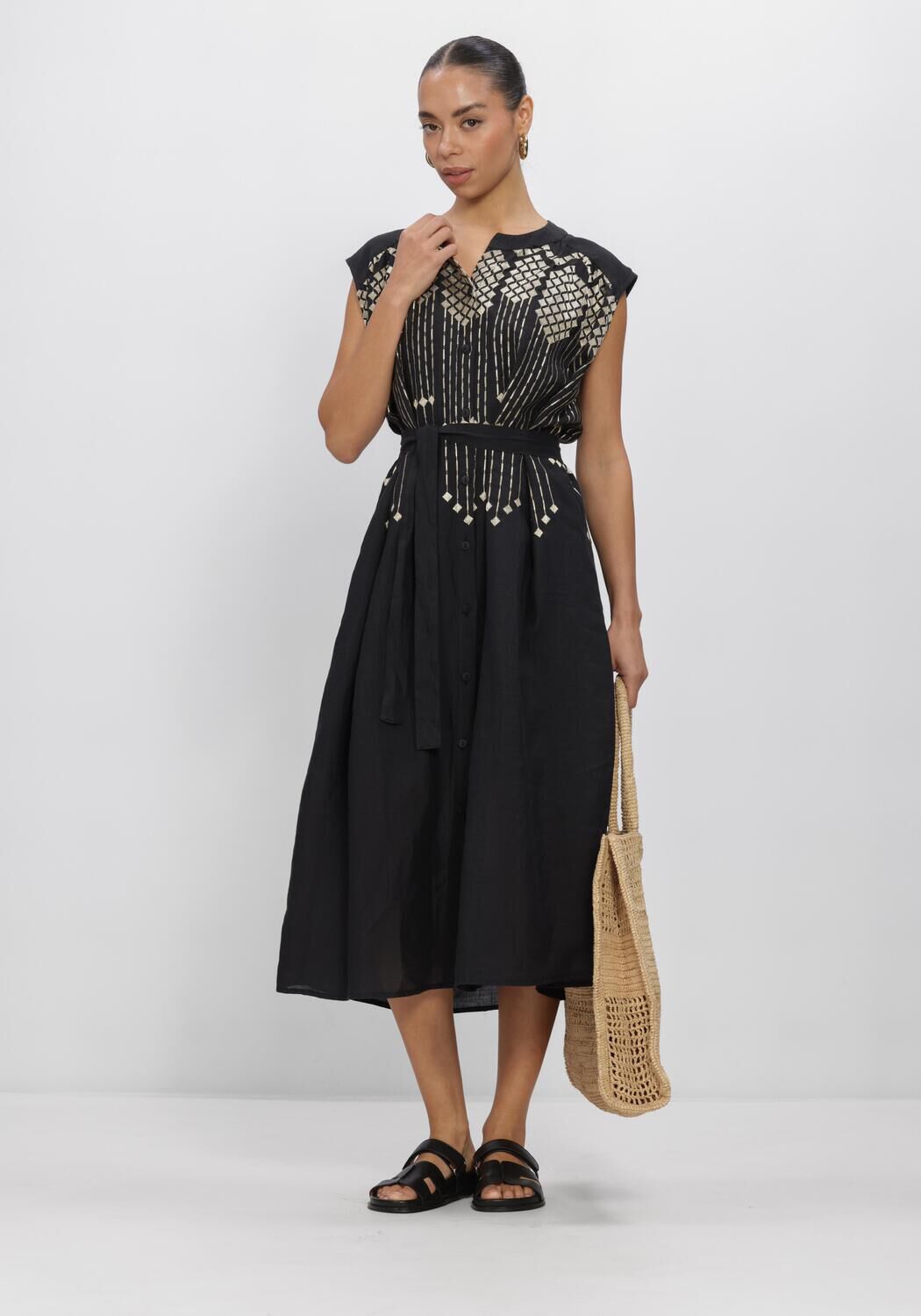 Schwarze GREEK ARCHAIC KORI Midikleid S26K-4083196 - large
