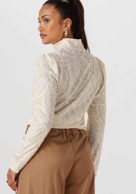Ecru NUKUS Top PUCK TOP LEAF PAILLET - large