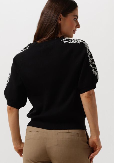 Schwarze OBJECT T-shirt OBJRASHIA KNIT 2/4 RE PULLOVER - large