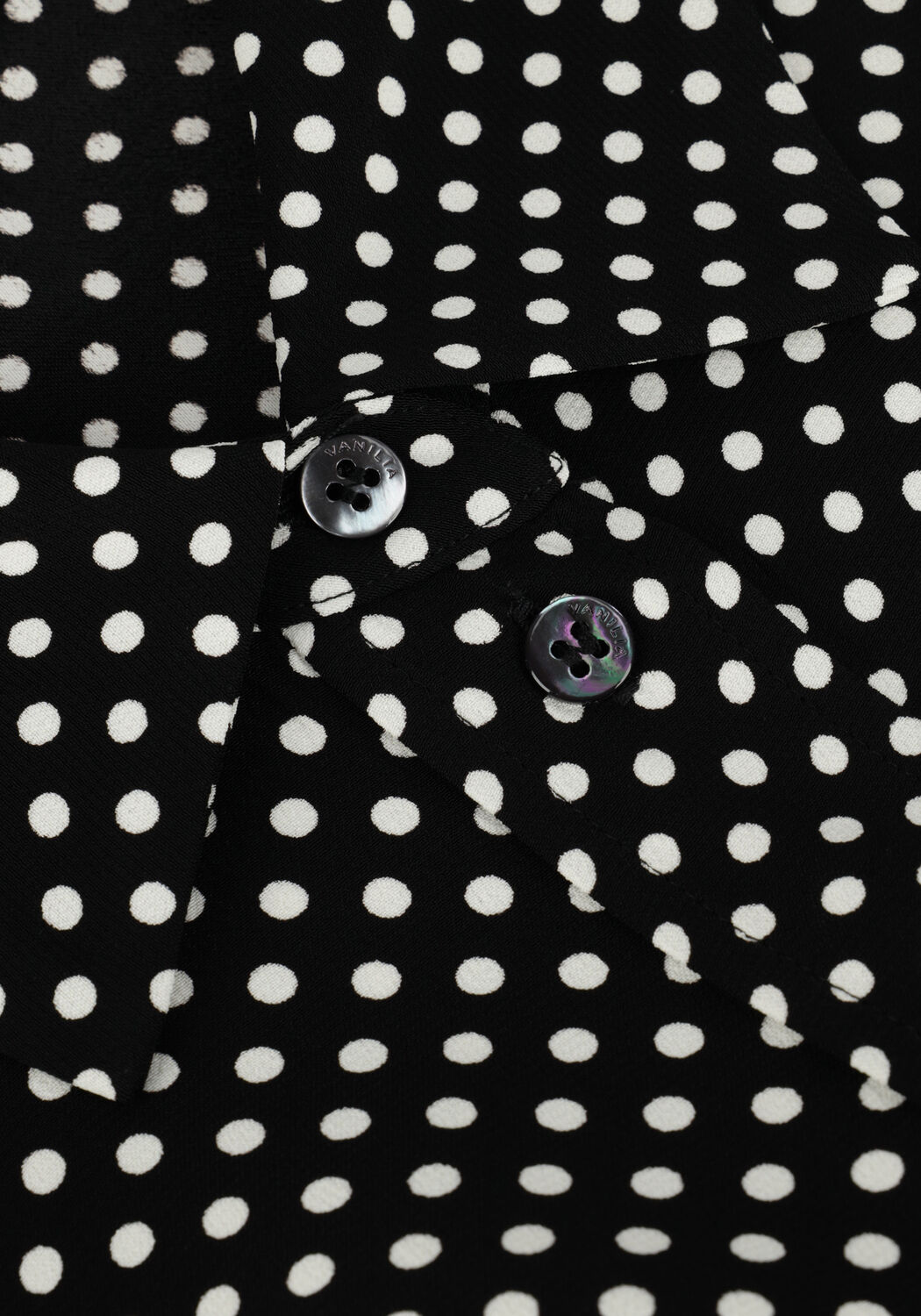 Schwarze VANILIA Blusen DOTTED SHORT SHIRT - large