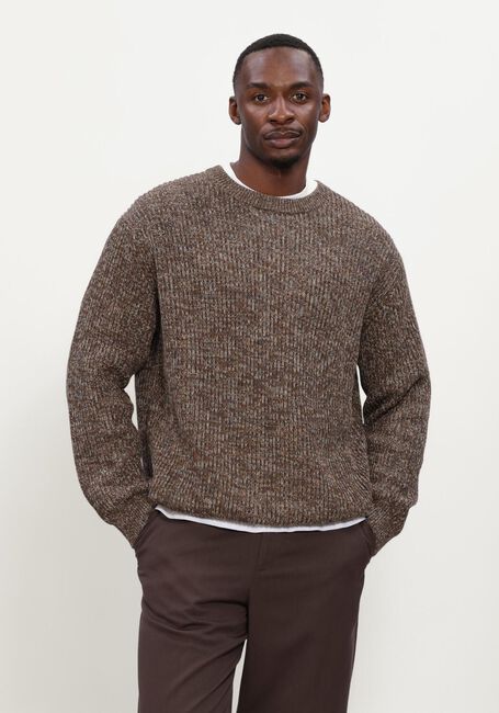 Braune SELECTED MEN Pullover SLMTILUM LS KNIT CREW NECK - large