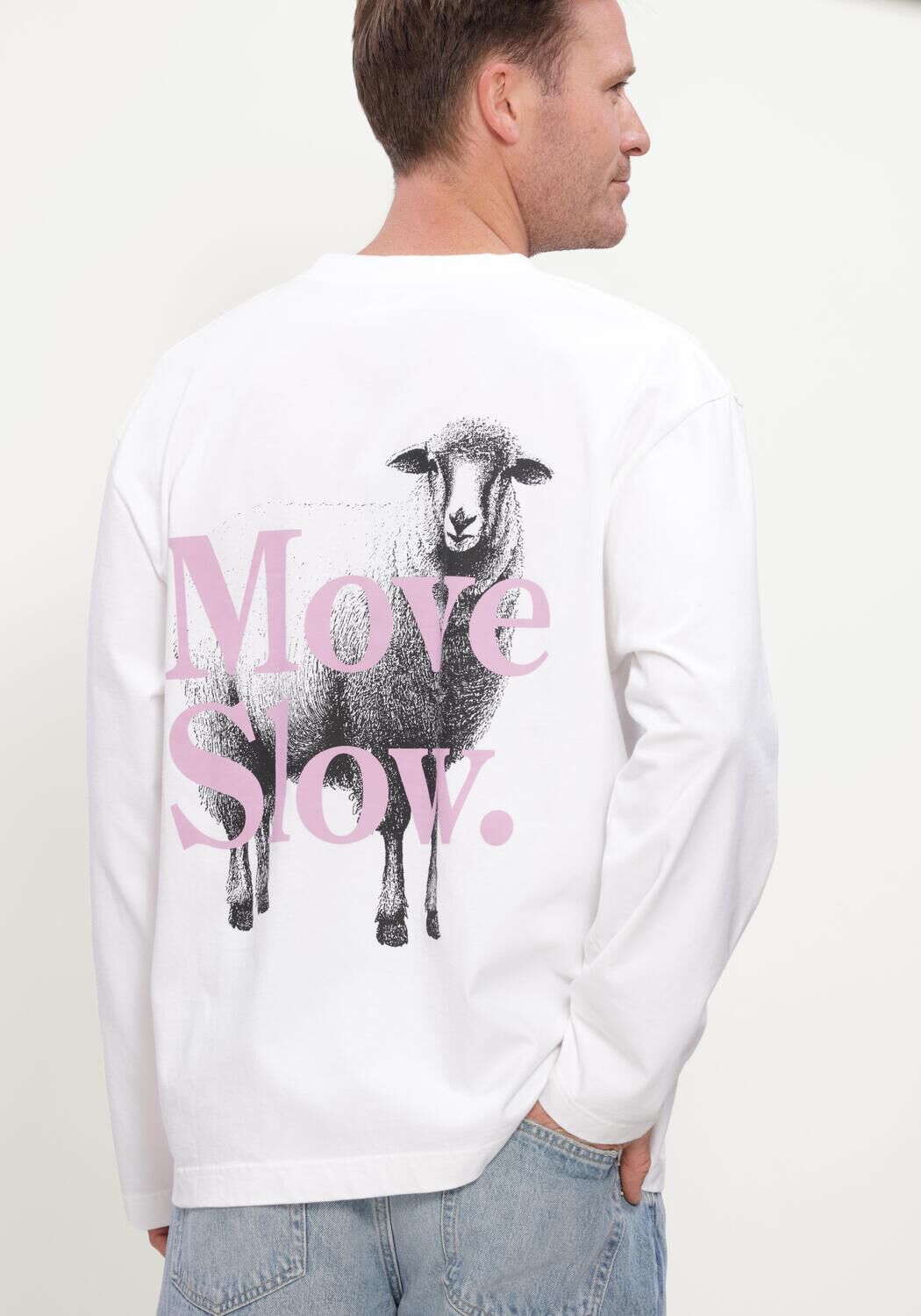 Wei&szlig;e POCKIES T-shirt MOVE SLOW LS - large