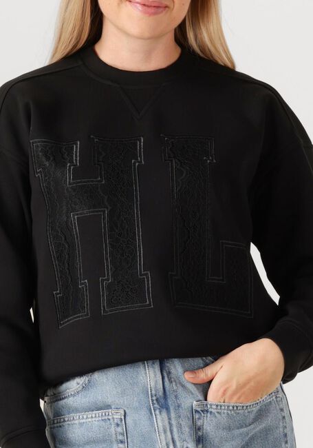 Schwarze HAUTE L'AMITIÉ Sweatshirt LACE APPLICATION SWEAT - large