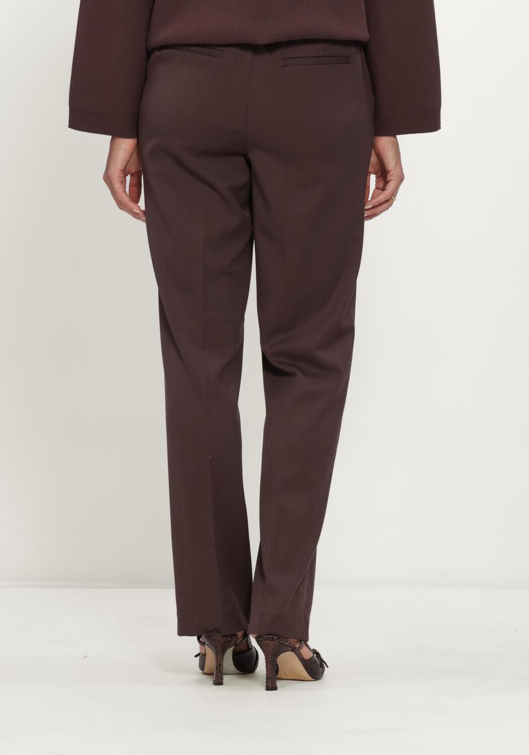 Braune OBJECT Hose OBJLISA MW STRAIGHT PANT NOOS - large
