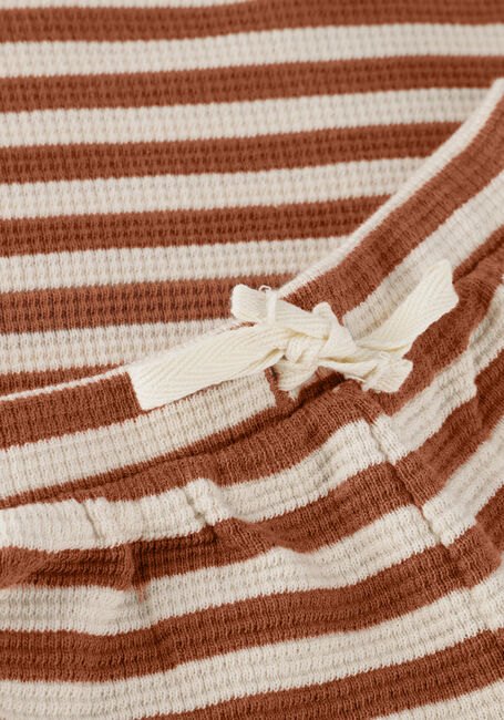 Braune QUINCY MAE  WAFFLE TEE + SHORT SET CLAY STRIPE - large