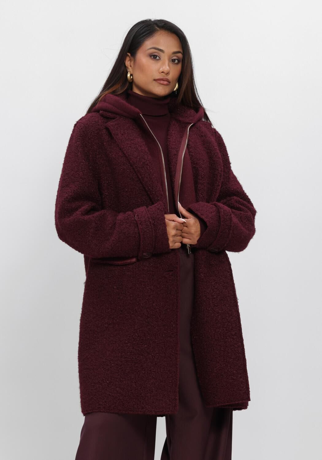 Bordeaux NUKUS M&auml;ntel MIRTHE COAT BOUCLE - large