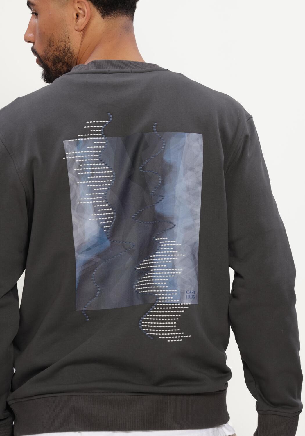 Dunkelgrau CAST IRON Sweatshirt CREWNECK RELAXED FIT GRAPHIC - large