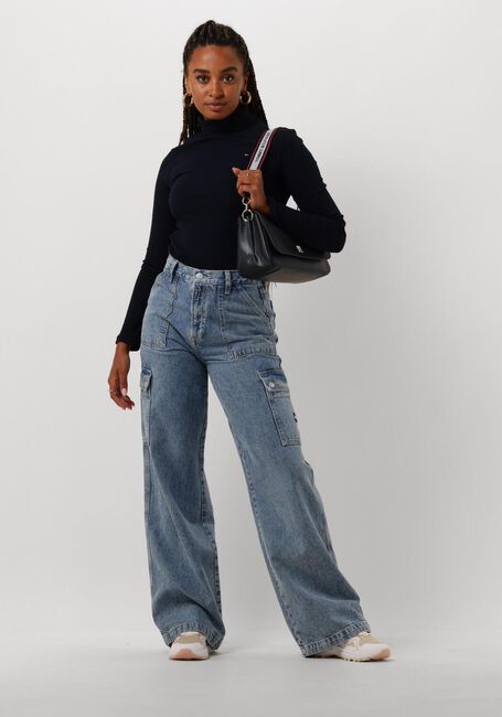 Dunkelblau TOMMY HILFIGER Rollkragenpullover SLIM 5X2 RIB ROLL-NK LS - large