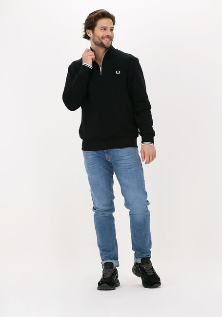 Schwarze FRED PERRY Sweatshirt HALF ZIP SWEATSHIRT - large