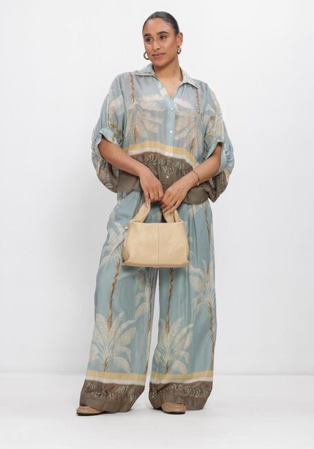 Blaue SUMMUM Hosen TROUSERS PALMTREE PRINT SINGLE BORDER - large