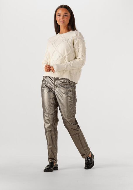 Ecru SUMMUM Pullover SWEATER COMFY VISCOSE BLEND KNIT - large