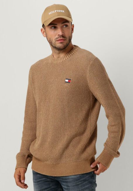 Beige TOMMY JEANS Pullover TJM REG TONAL XS BADGE SWEATER - large