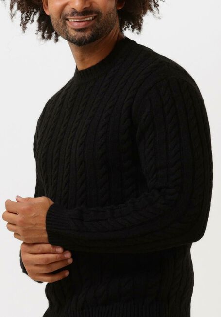 Schwarze EDWIN Pullover TWISTED CREW NECK SWEATER - large