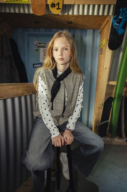 Nicht-gerade weiss INDIAN BLUE JEANS Top LONGSLEEVE POLKADOT - large