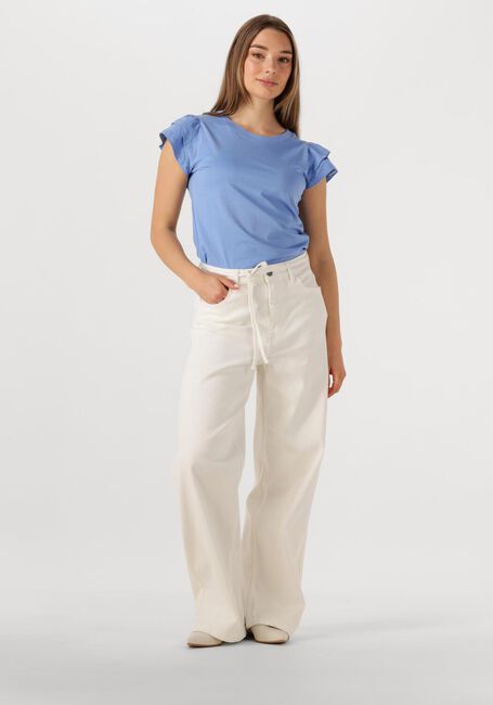 Hellblau SELECTED WOMEN T-shirt SLFCAMILA SS RUFFLE TEE - large