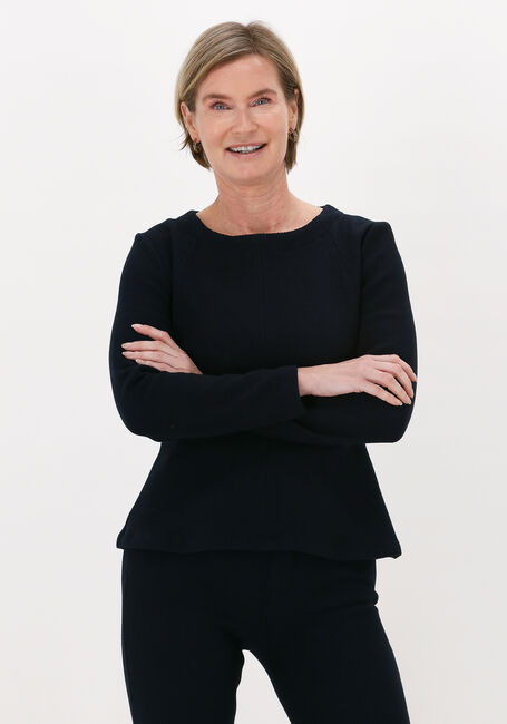 Schwarze VANILIA Top PEPLUM CREW - large