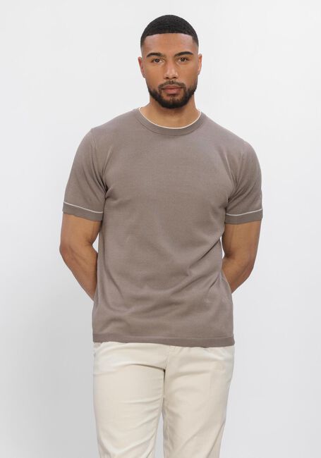 Taupe STEFANO LAURAN Polo-Shirt T-SHIRT BROR - large
