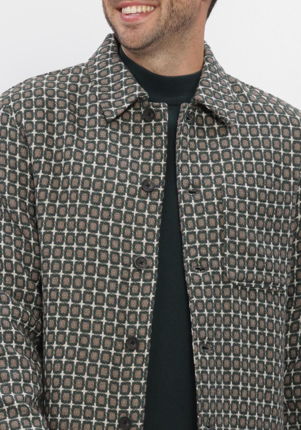 Dunkelgr&uuml;n DSTREZZED Overshirt DS_LINO GOLFBALL OVERSHIRT - large