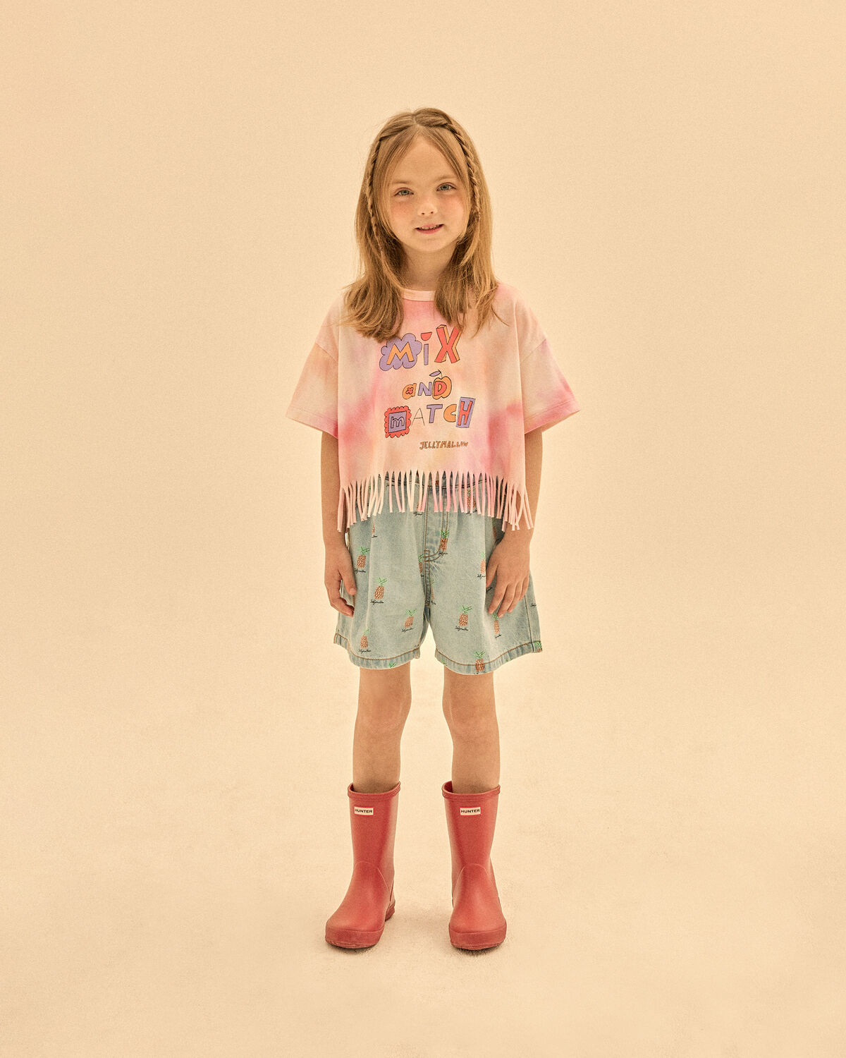 Mehrfarbige/Bunte Jelly Mallow T-shirt MIX+MATCH TIEDYE T-SHIRT - large