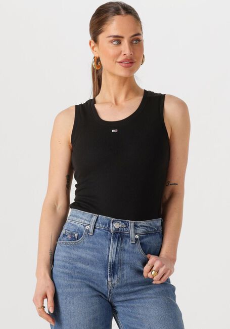 Schwarze TOMMY JEANS Top TJW ESSENTIAL RIB TANK EXT - large