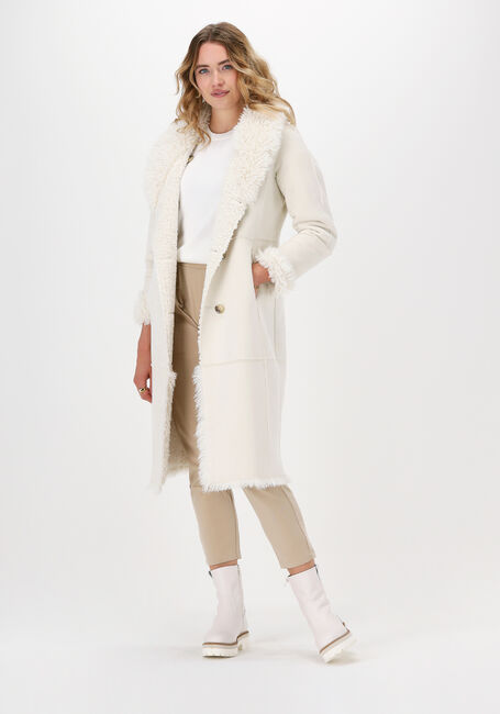 Creme BEAUMONT Teddy-Jacke LONG REVERSIBLE LAMMY MIX COAT - large
