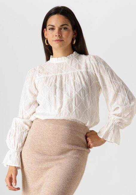 Weiße NEO NOIR Blusen MAMARA SQUARE EMB BLOUSE - large