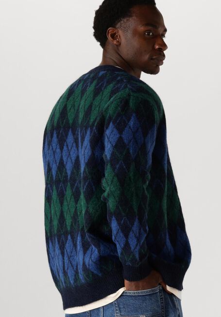 Dunkelblau SELECTED HOMME Strickjacke SLHRAI LS KNIT RELAXED ARGYLE CARDIGAN - large