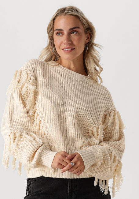 Ecru CATWALK JUNKIE Pullover RELAXED FRINGED KNIT - large
