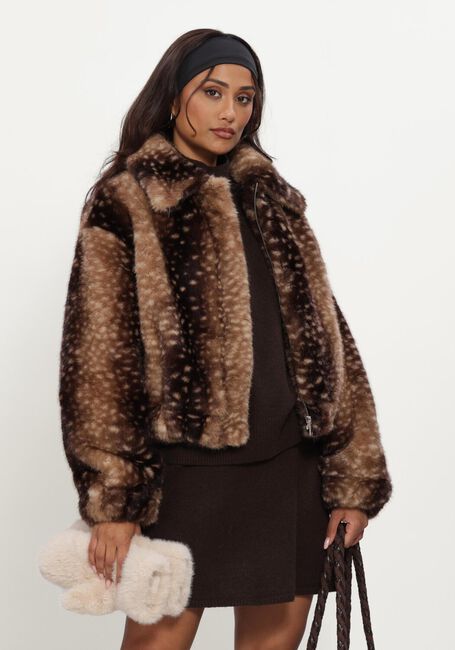 Braune STUDIO AR Fake-Fur-Jack LUCY FAUX FAWN - large