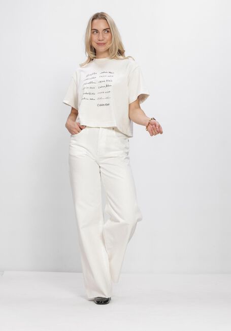 Wei&szlig;e CALVIN KLEIN Straight leg jeans THE WIDE LEG RAW HEM - large