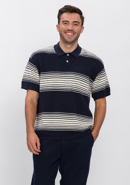 Dunkelblau ANERKJENDT Polo-Shirt AKSEB STRIPE POLO SS KNIT - large