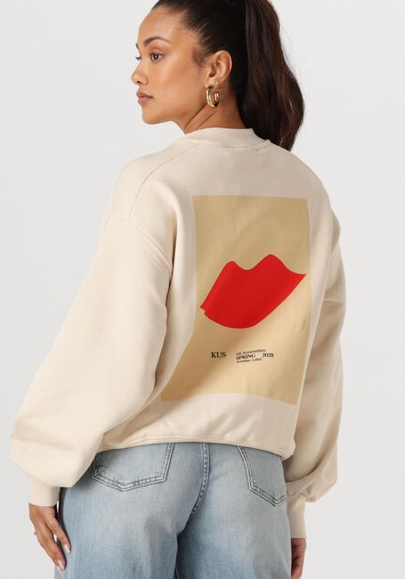 Beige ANOTHER LABEL Sweatshirt JAXY KISS SWEAT L/S - large