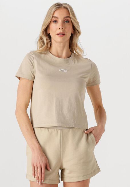 Sand CALVIN KLEIN T-shirt PLACED INSTITUTIONAL BABY TEE - large