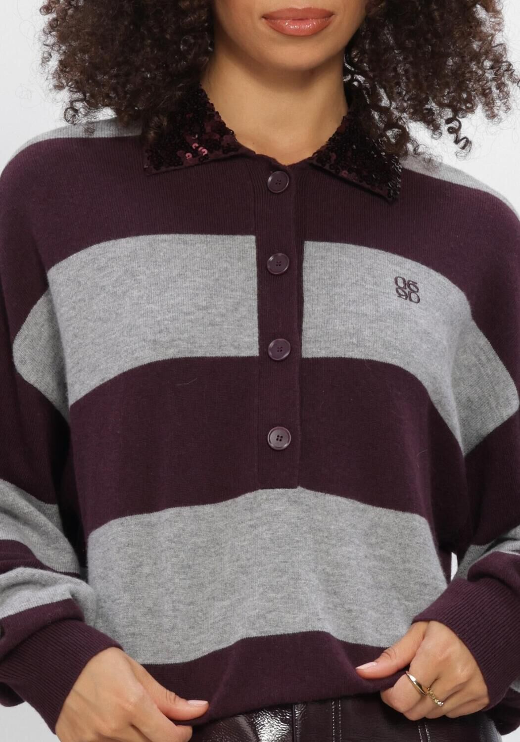 Bordeaux DANTE6 Pullover BRAYDEN STRIPE SWEATER - large