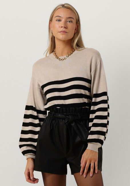 Beige MINUS Pullover PERLA STRIPED KNIT PULLOVER - large