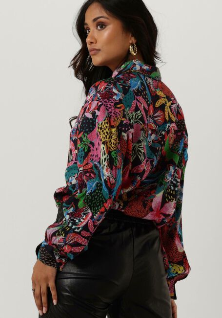 Mehrfarbige/Bunte ALIX THE LABEL Blusen LADIES WOVEN WILD PRINT CRINKLE BLOUSE - large