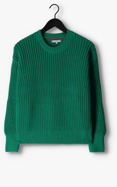 Grüne TOMMY HILFIGER Pullover ORG COTTON BUTTON C-NK SWEATER - large