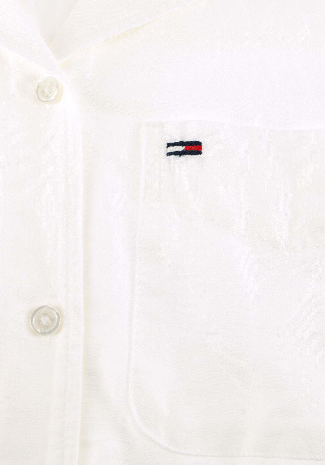 Ecru TOMMY JEANS Blusen TJW TIE FRONT LINEN SHIRT - large