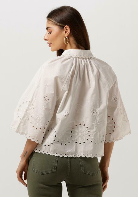 Omoda CROP SODA ANGLAISE Bluse ORGANIC & SHIRT COTTON Weiße IN BRODERIE SCOTCH | WITH