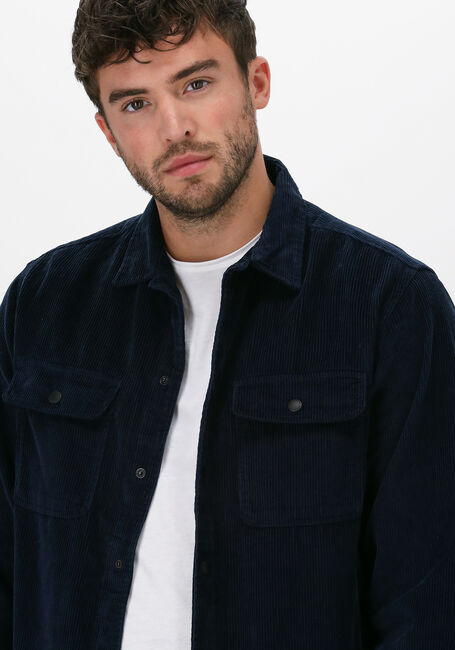 Blaue SELECTED HOMME Overshirt SLHLOOSEDECKER OVERSHIRT LS CO - large