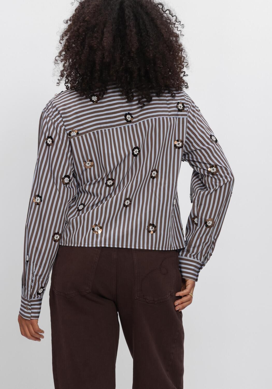Braune NUKUS Blusen AMY BLOUSE STRIPE - large