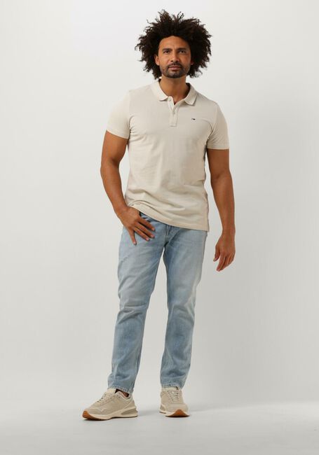 Beige TOMMY JEANS Polo-Shirt TJM SLIM PLACKET POLO - large